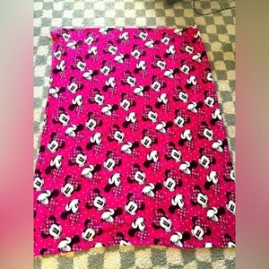 Disney Minnie Mouse Plush Throw Blanket Pink Black Soft Cozy
